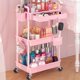 thumbnail image 1 of Carrito organizador de maquillaje con ruedas Goovilla, 3 niveles, plástico rosa, 1 of 7