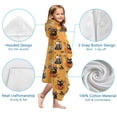 thumbnail image 7 of Cats and Pumpkins Halloween Pattern Hooded Bath Towel，60"x35" for Ages 3 To 12 Kids, Quick Dry Lightweight Soft Microfiber Hood Beach Towel Cover Up for Kids, 7 of 7