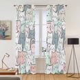 thumbnail image 2 of Cartoon Cat Kitchen Curtains 84 Inch Length, Funny Cute Colorful Animal Pet Grommet Top Bedroom Living Room Curtains, Light Filtering Cafe Curtain Drapes 2 Panels Set 84''x84'', 2 of 9