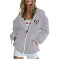 thumbnail image 2 of Hoodie for Women Oversized Hoodie Womens Sweatshirt Lightweight Casual Zip Up Casual Women's Hoodies And Sweatshirts Zip Up Long Sleeve Pocket Drawstring Jacket For Daily Wear, 2 of 4