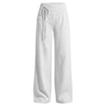 thumbnail image 6 of Girls Wide Leg Baggy Pants Drawstring Pants Cotton Linen Pants loose fit Trousers 4T-13T, 6 of 7