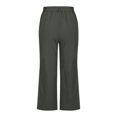 thumbnail image 5 of Women High Waisted Wide Leg Pants Drawstring Elastic Trousers Comfy Straight Leg Fashion Long Pants With Pockets, 5 of 5