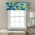 thumbnail image 3 of Abstract Leaves Valance Curtain Watercolor Yellow Green Window Valances Rod Pocket Short Curtains Window Treatments for Kitchen Bedroom Bathroom Laundry 42" x 18", 3 of 9