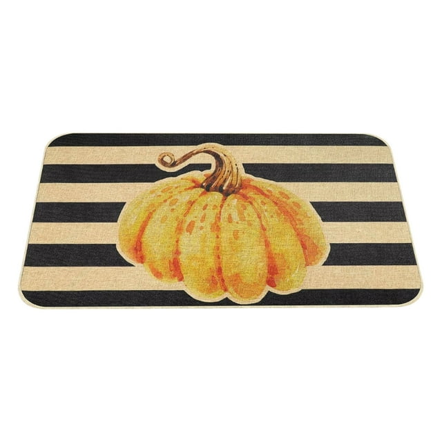 Aihimol Tapis Citrouille Halloween Bonjour Automne Paillasson Citrouille Porte d'Entrée Couverture Automne Extérieur Antidérapant Récolte Automne pour Intérieur Extérieur