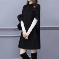 thumbnail image 6 of Joernso Women Winter Coat Solid Color Ruffle Formal Elegant Big Hem Midi Length Long Sleeves Cardigan Stand Collar Lady Cloak Coat for Dating, 6 of 8