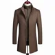 thumbnail image 2 of Abrigo de invierno de comercio exterior para hombre, abrigo de longitud media, chaleco desmontable con cuello doble, 2 of 5