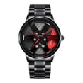 thumbnail image 2 of Reloj Deportivo Para Hombre Relojes De Rueda De Coche A Prueba De Agua Reloj De Acero Inoxidable Con Diseño De Rueda Hueca 3D Anggrek Ropa, 2 of 6