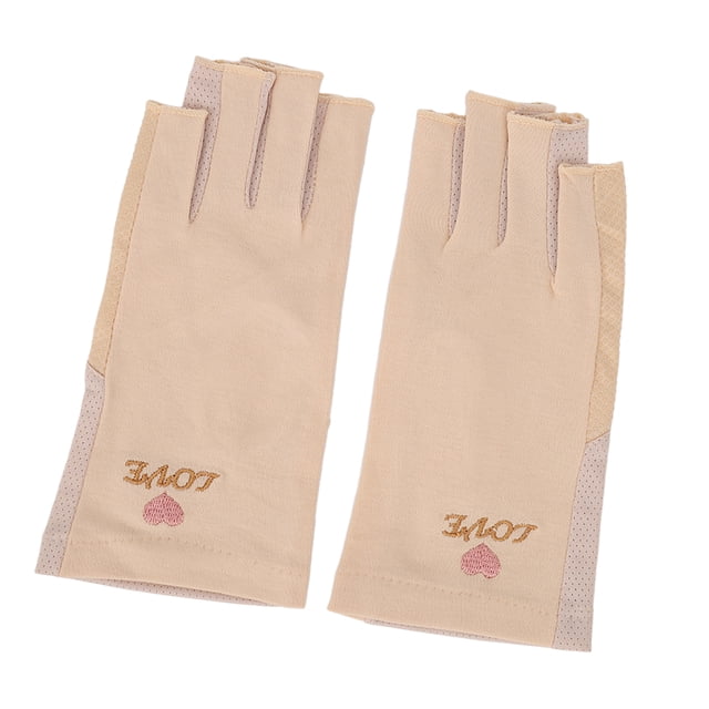 Guantes De Protección, Guantes De Manicura Sin Dedos Elásticos Transpirables De Fibra De Algodón, Con Extensión De Muñeca Para Secador De Lámpara Ligera Y Manicura De Gel