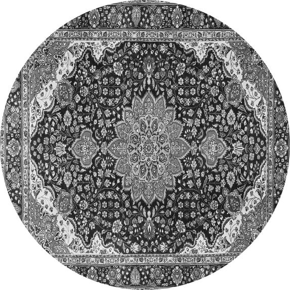 Ahgly Company Indoor Round Medallion Gray Traditional Area Rugs, 6' Round
