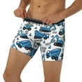 thumbnail image 3 of Xecao Blue Excavator Print Boxer Briefs for Men's Stretch Moisture-Wicking Underwear, Mid-Rise Classics breathable fabric, 3 of 7