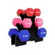 thumbnail image 1 of Set Mancuernas Neopreno 1,2 Y 3kg (total 6 Pzs Con Soporte) High End Fitness Rack_HF, 1 of 2