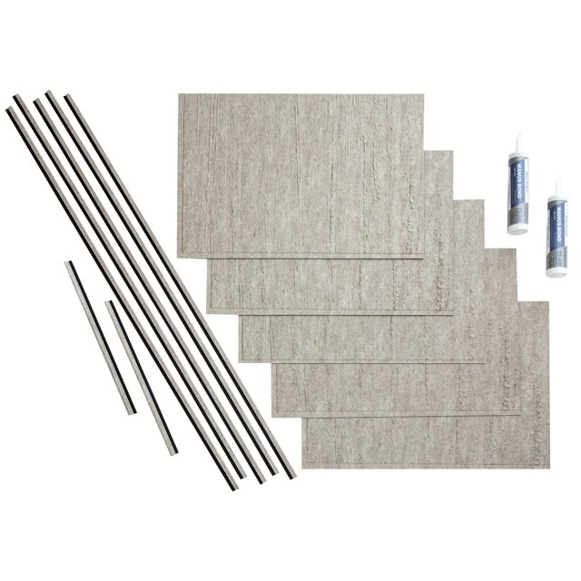 FASÄDE Rain Decorative Vinyl Backsplash 15 sq ft Kit in Batique Cream