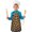 Black and Brown, variant on Black and Brown Leopard Print Teens Aprons, Adjustable Neck Strap, Toddler & Teens Aprons for Cooking & Baking, 19x23.6 Inches