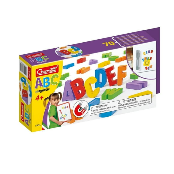 Quercetti Magnetic Uppercase Letters Set - Educational Toy for Kids: Colorful, Durable, and Fun!