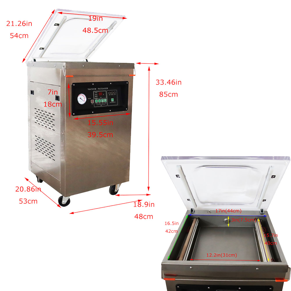 Vacuum Sealer Single Chamber Stainless Steel Meat Fruit Vegetable Vacuum Packaging Machine