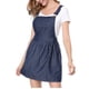 thumbnail image 4 of Vestido mini overall lindo con tirantes ajustables para mujer 2XL azul oscuro con puntos, 4 of 8