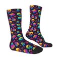 thumbnail image 4 of Yiaed mushroom color Skull Print Great elasticity Crew Socks Sports socks for Men and Women, 4 of 5