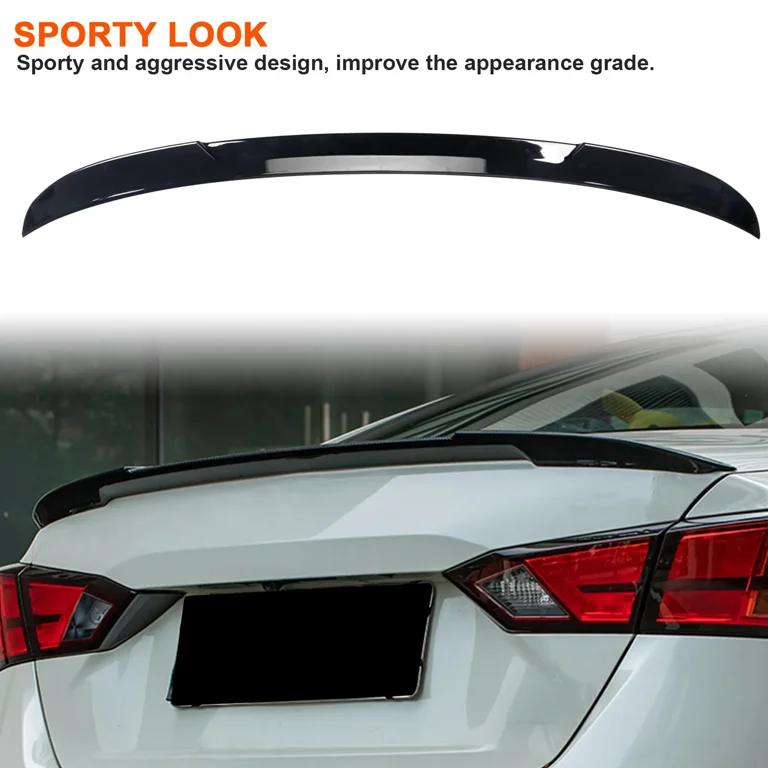 Spoiler For 2019-2024 Nissan Altima – R-Style Duckbill Trunk Wing, Gloss Black ABS Plastic – Adds Sporty Look