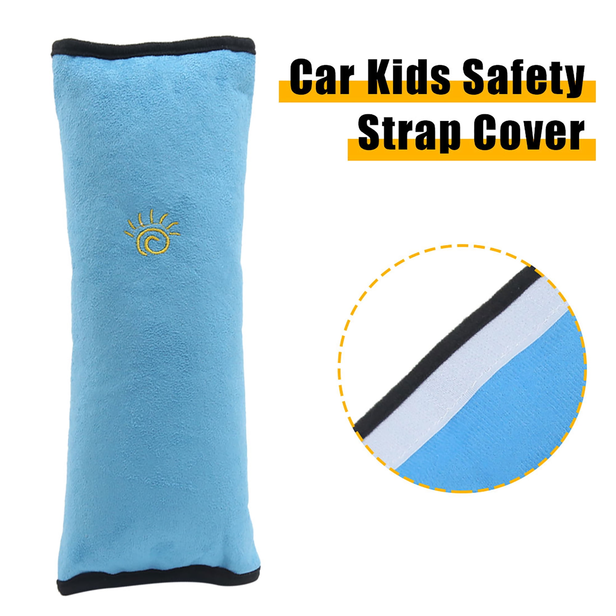 Unique Bargains Car Pillow Seat Belt Strap Cover Pad Shoulder Cushion Sky Blue