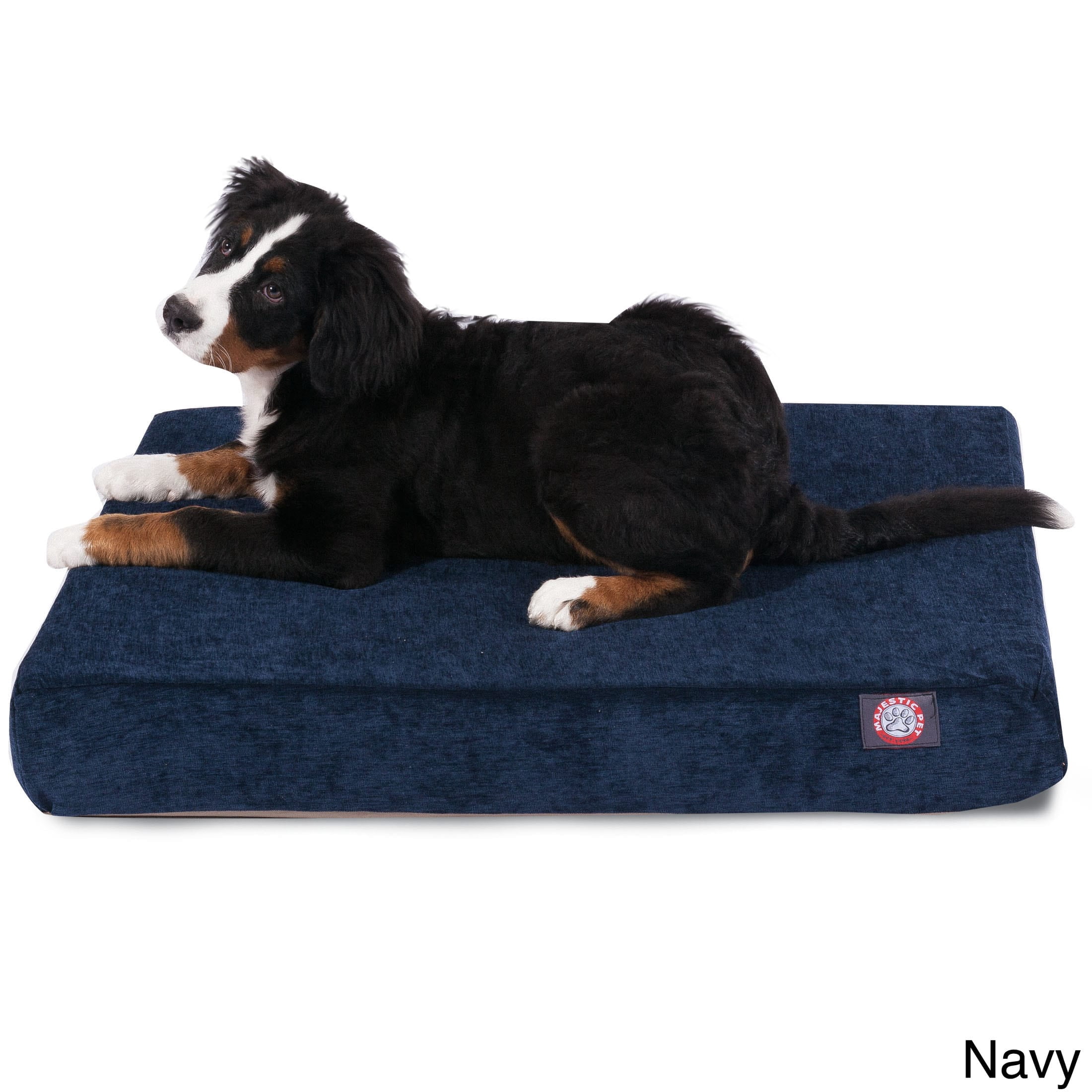Majestic Pet | Villa Velvet Shredded Memory Foam Rectangle Pet Bed For Dogs, Removable Cover, Azure, Large