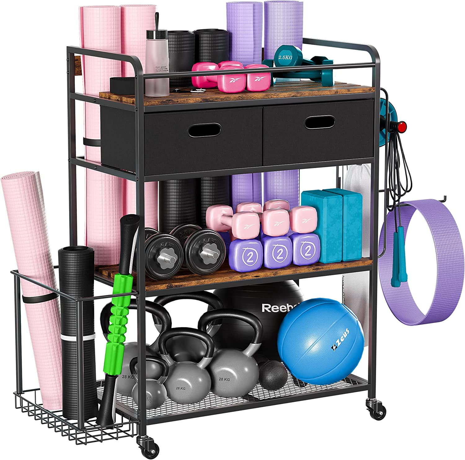 Amyove Yoga Mat Storage Racks for Yoga Mat Dumbbell Kettlebell Foam