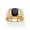 Blue Sapphire, variant on Men's Blue Sapphire, Red Garnet or Black Onyx and Diamond Classic Ring 18k Gold-Plated