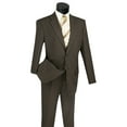 thumbnail image 3 of LUCCI Men's Brown 2-Button Classic-Fit Poplin Polyester Suit - NEW - 62R (Big & Tall), 3 of 3