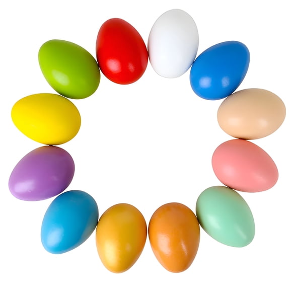 BESTSKY 12Pcs Easter Eggs Bulk,Kids DIY Wood Blank Easter Eggs,Party Decorative Easter Eggs Empty Easter Toys,2.36*1.69"