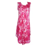 Mogul Womens Pink Dress Front Button Sleeveless Beach Dresses
