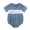 Haze Blue, variant on Infant Boy Short Sleeve Smocked Romper Babydoll Collar Embroidery Letter Bubble Bodysuit Stripe,6-9M
