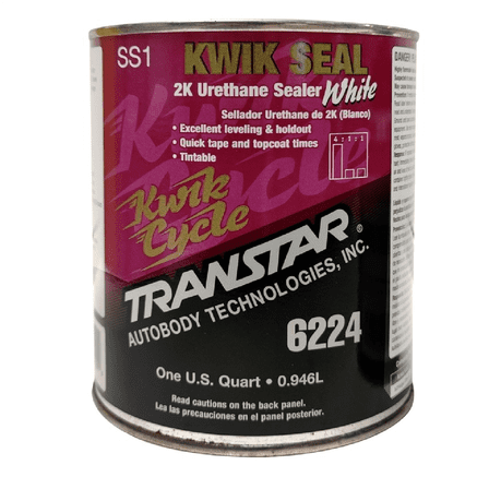 Transtar Autobody Products 6224 - Kwik Seal 2K Urethane Sealer - 1 qt Can - White - 4:1:1 Mixing - 560 sq-ft/ Gallon at 1 mil Coverage