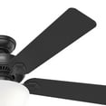 thumbnail image 6 of Hunter 52 inch Indoor Ceiling Fan with LED Light - Black Ceiling Fan with Pull Chain, For Bedroom, Living Room, or Kitchen, Standard Mount, No Remote, 5 Blades - Swanson 51738, Matte Black, 6 of 15