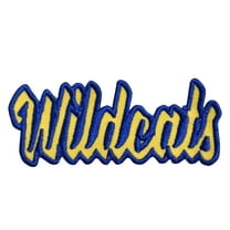 Wildcats - Yellow/Royal Blue - Team Mascot - Words/Names - Iron on Applique/Embroidered Patch