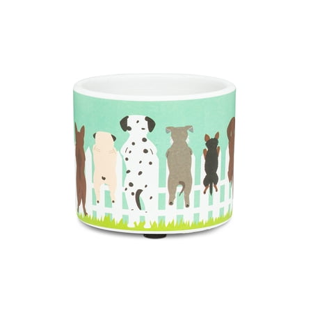 Set of 6 Extra Small Dogs on Fence Planter