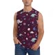 thumbnail image 1 of Balery Space Dinosaur Camisetas sin mangas para hombre, absorbe la humedad y protege contra el mal olor.-Large, 1 of 7