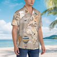 thumbnail image 3 of Susaid World Map With Animals Print Short Sleeve Shirts Button Down Casual Shirts Summer Beach Aloha Button Down Short Sleeve for Men ,Large, 3 of 7