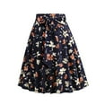 thumbnail image 2 of Mqqzkk Women's High Waist A-Line Skirts Front Tie Lace Up Skirt Flower Printed Flared Midi Skirt Vinage Pleated Skirt, 2 of 4