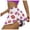 Pink, variant on Trendfront Women's High Waisted Graphic Print Skort Elastic Drawstring Athletic Skirt Shorts Workout Activewear Bottoms