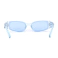 thumbnail image 2 of Womens Mod Narrow Rectangle Inset Lens Retro Sunglasses Blue, 2 of 4