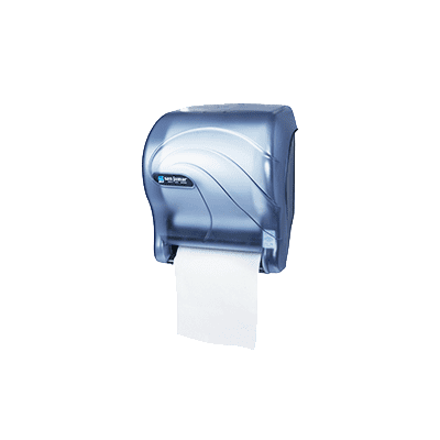 San Jamar Tear-n-Dry Essence Oceans Electronic Touchless Roll Towel Dispenser, Arctic Blue