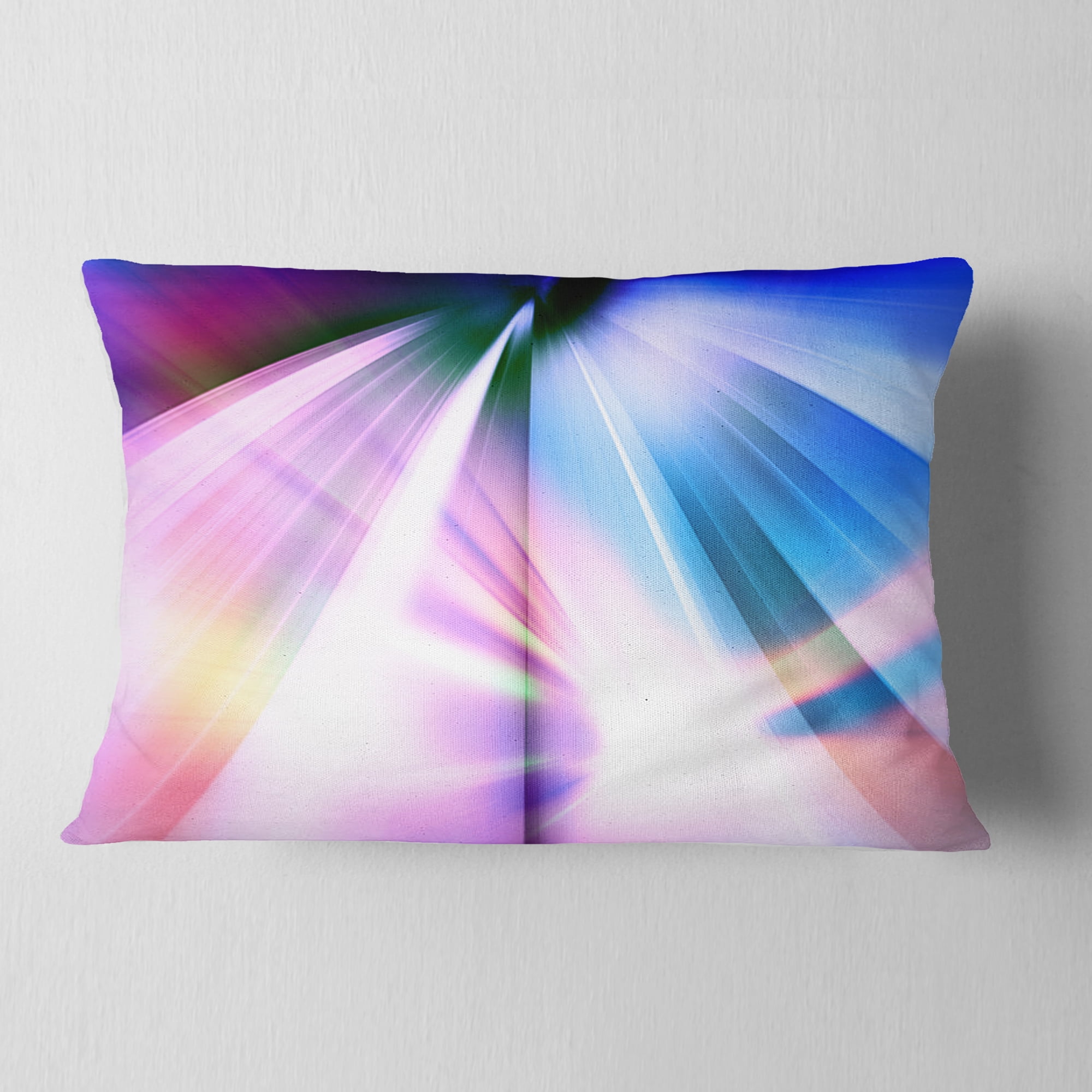 Designart Rays of Speed Blue - Abstract Throw Pillow - 12x20