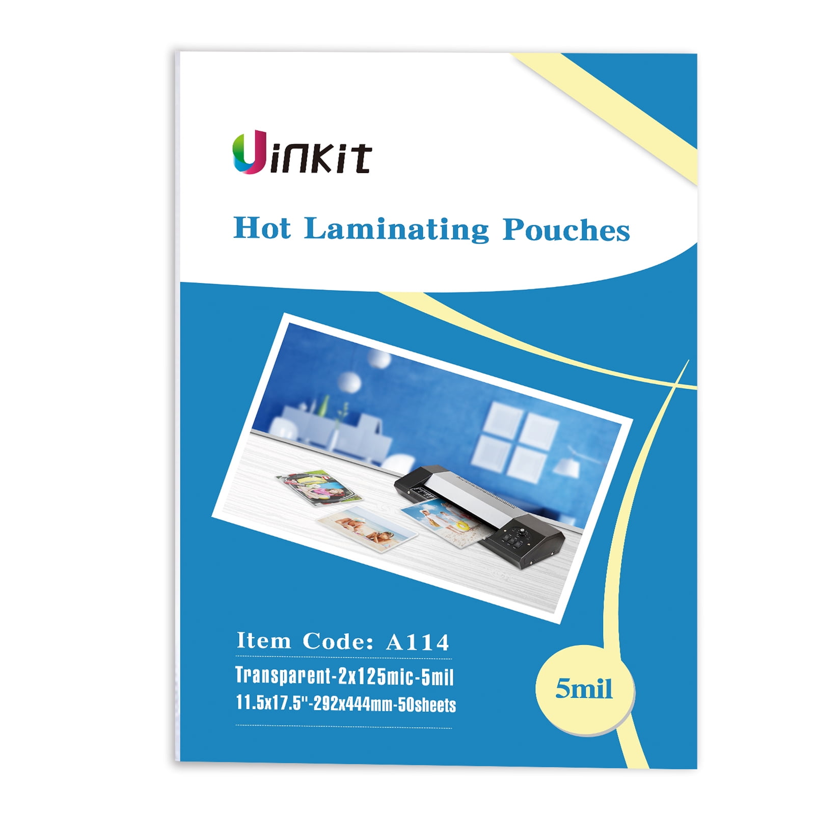 Uinkit Thermal Laminating Pouches 5mil Thick For Extra Protection 1.5x17.5 Inches Laminating