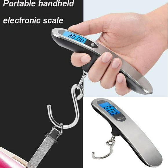 Dadatutu Portable Digital Weight Scale, 110Lb/50Kg Capacity, Digital Handheld Baggage Scale with Handle and Stainless Hook, 4 Units (Lb, G, Oz, Kg)
