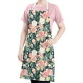 thumbnail image 5 of Pioneer Flower Floral Print Pattern Apron-Garden Aprons for Women with Pockets-Cotton Linen Waterproof Kitchen Cooking Gardening Aprons Adjustable for Kitchen,Cooking,BBQ and Salon 33x27 Inch, 5 of 7