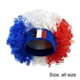 thumbnail image 2 of Jiibva Football Game Flag Colored Fan Wigs Hat, National Flag Afro Fan Wig Headgear Funny Headwear for Soccer Match Celebration Flag Colorful Event Hairband, 2 of 7