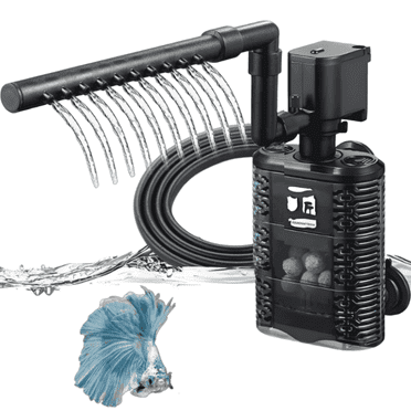 Carefree Fish Tank Filter Pump Aquarium Internal Power 0-10 Gallon Small Medium Sponge Quiet Clear