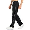 thumbnail image 4 of Tyhengta Mens Pants Athletic Open Bottom Running Pants Mesh Mens Sweatpants with Pockets Black/White S, 4 of 9