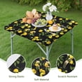 thumbnail image 4 of Yellow Lemon Fruit Flowers Black Pattern Square Fitted Tablecloth with Elastic Edge,Square Table Cover,Washable Elastic Table Cover for Home Kitchen Party Decor 34"x34", 4 of 6