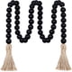 thumbnail image 1 of Guirnalda de cuentas de madera grandes de 39" de largo con cuentas de madera rústica para decoración de bandejas escalonadas para el hogar, cuentas decorativas con borlas, color negro, 1 of 5