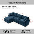 thumbnail image 6 of 105" Modular Sectional Couch, 3 Seater Convertible L-Shape Couch with Removable Ottoman, Upholstered Soft Chenille Fabric Sofa, 23.5'' Deep Seat, Blue, 6 of 9